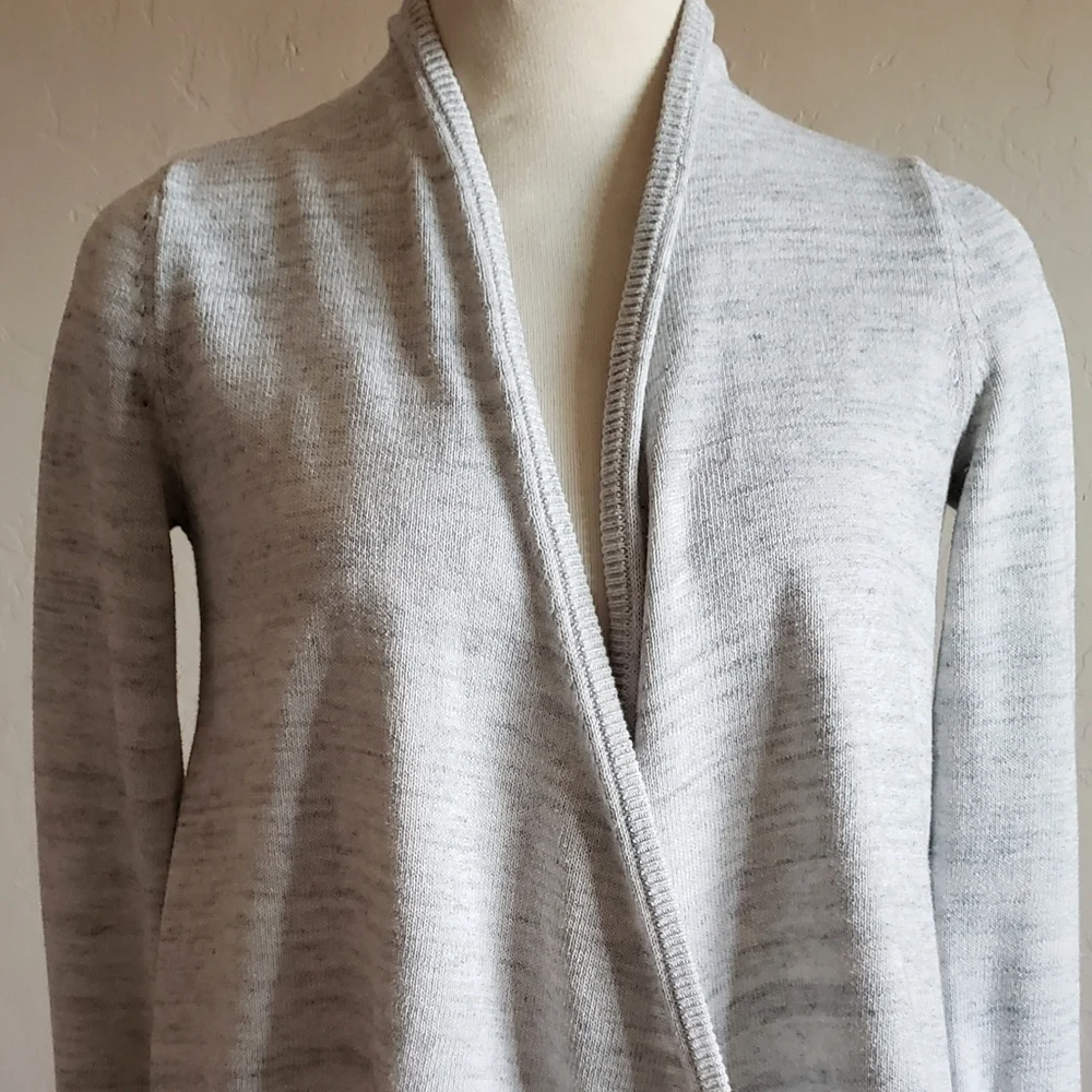 Lululemon Ivivva  Cardigan Gray Youth 14 Athleisure Open Front Womens Sweater
